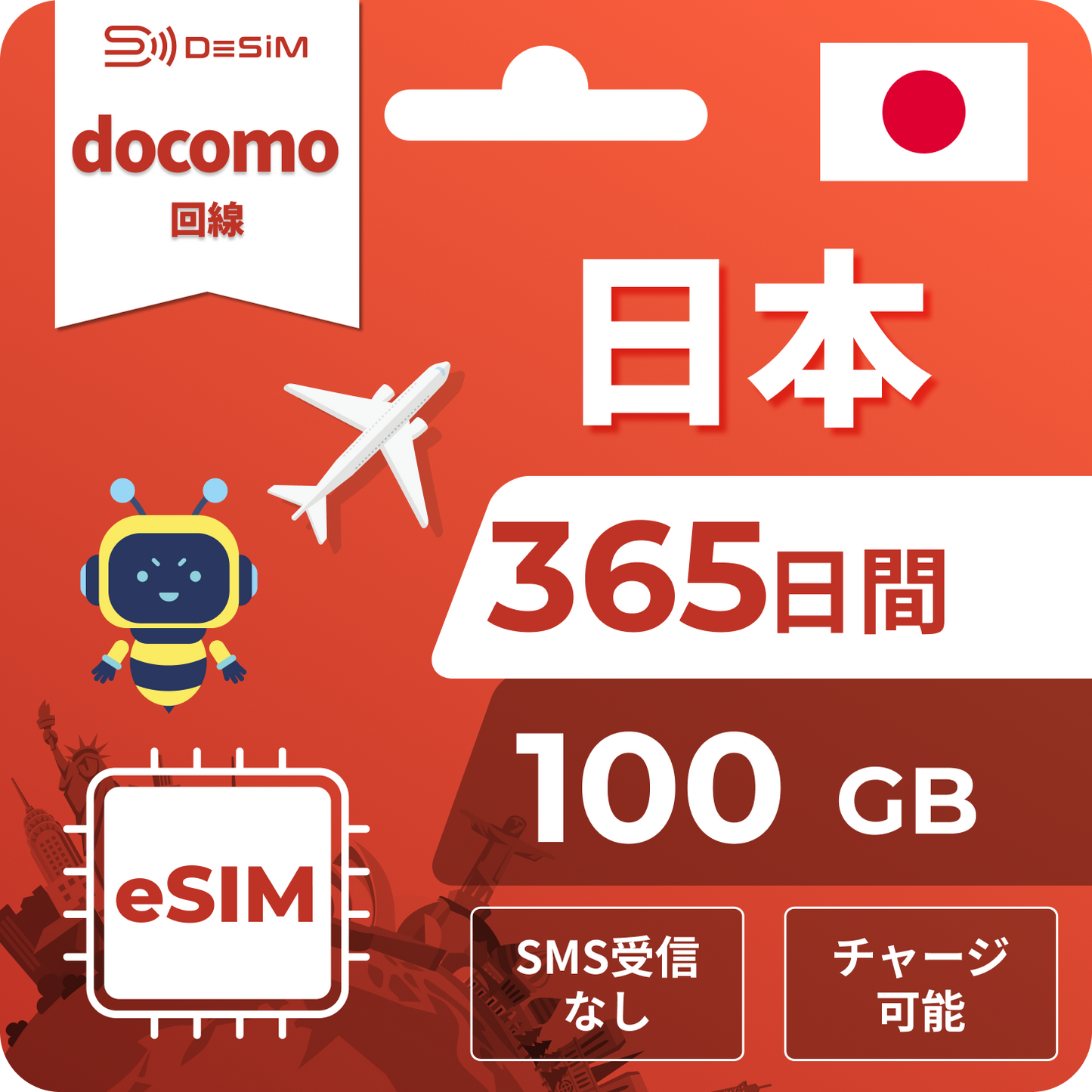 日本eSIM|ドコモ・365日間 eSIM