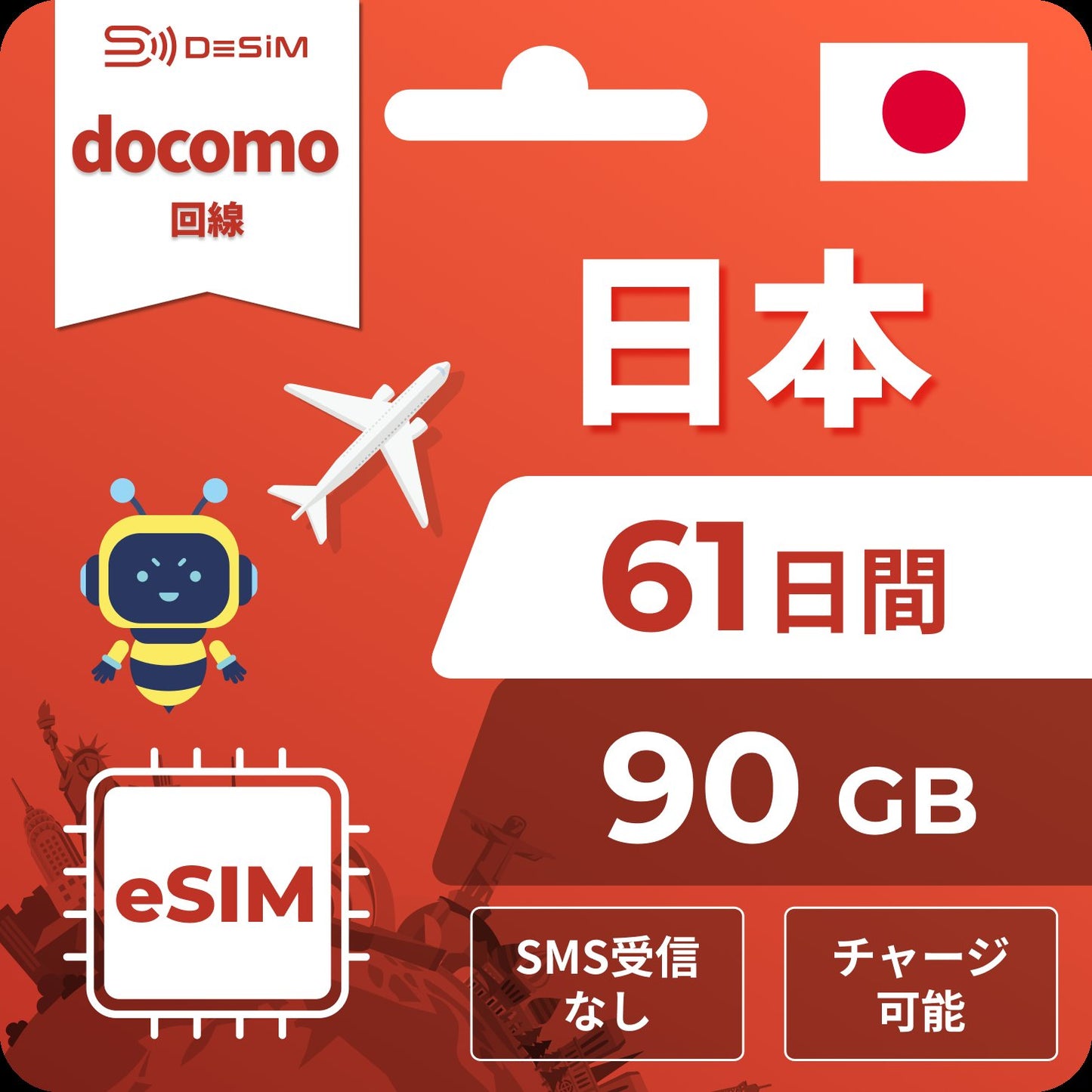 日本eSIM|ドコモ・61日間 eSIM