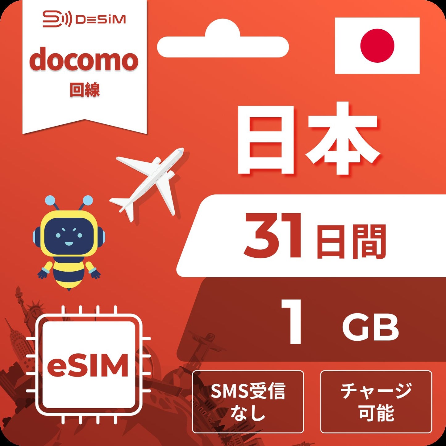 日本eSIM｜ドコモ・31日間 eSIM