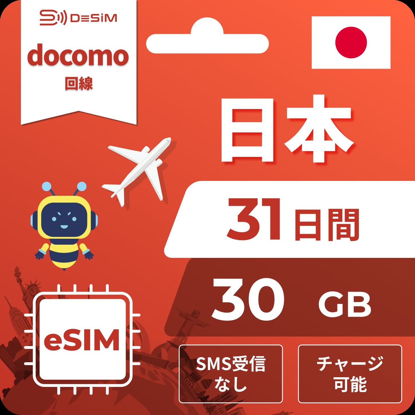 日本eSIM｜ドコモ・31日間 eSIM