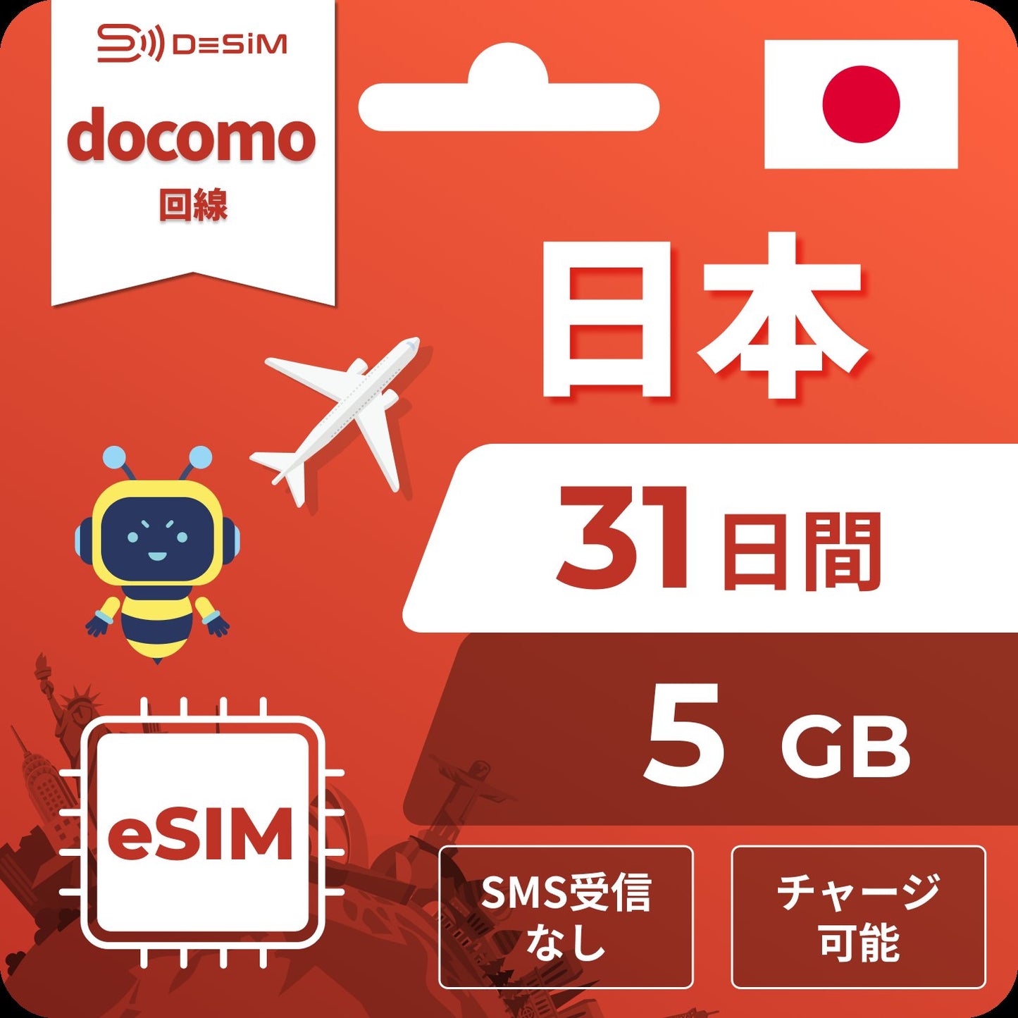 日本eSIM｜ドコモ・31日間 eSIM