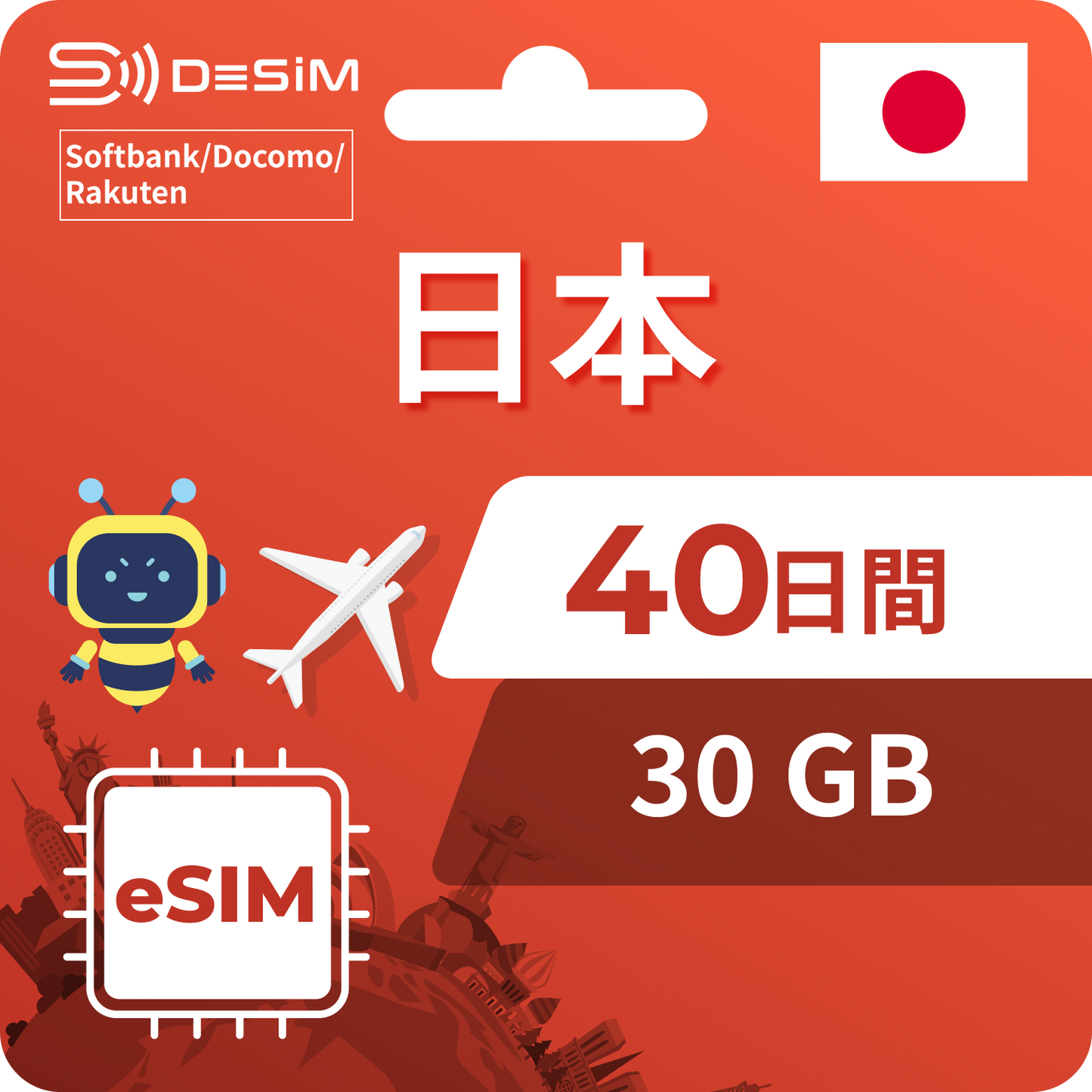 日本 eSIM 40 天