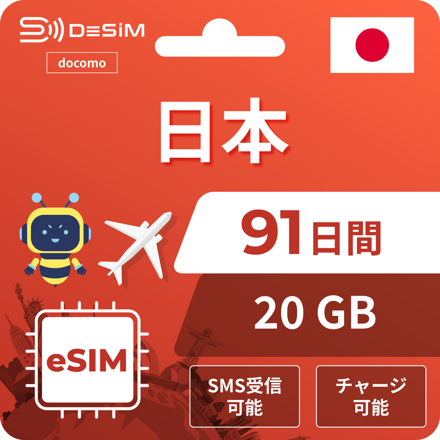 日本eSIM | Docomo 91 天 eSIM